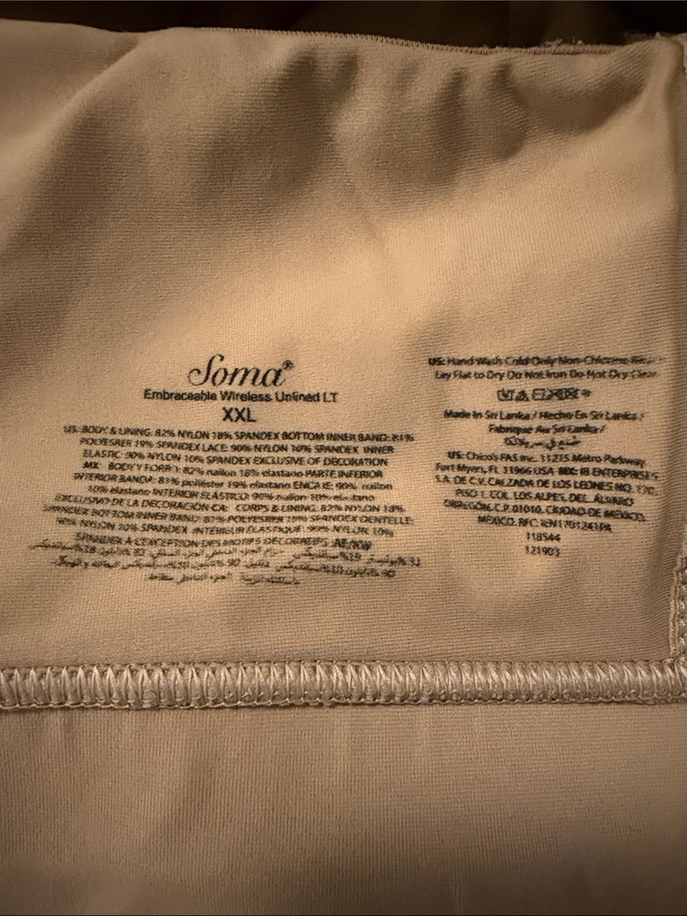 Soma Embraceable Wireless Unlined LT XXL Bra, Lacy Details, Super Stretchy, EUC - Picture 6 of 7